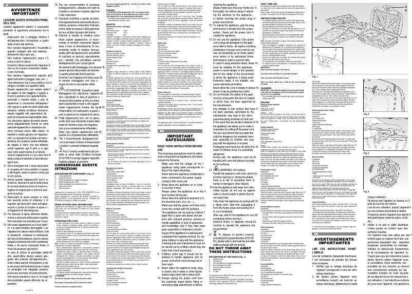 Page 1 de la notice Manuel utilisateur Ariete Sandwiches & Cookies Party Time 1972