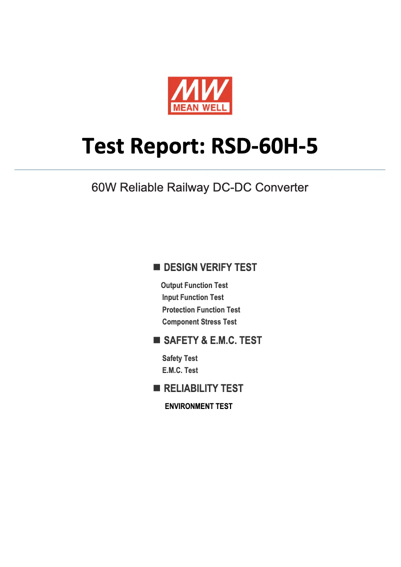 Page 1 de la notice Fiche technique Mean Well RSD-60H-5