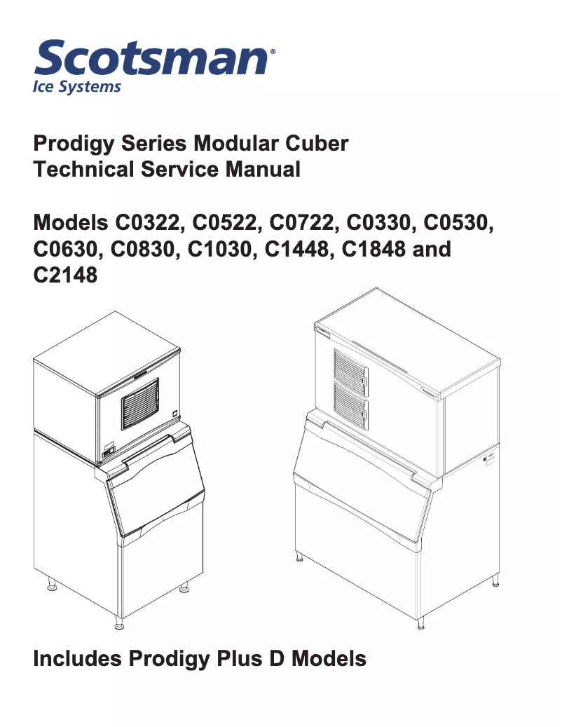Page 1 of the manual Use and Maintenance Manual Scotsman C1448MA-32