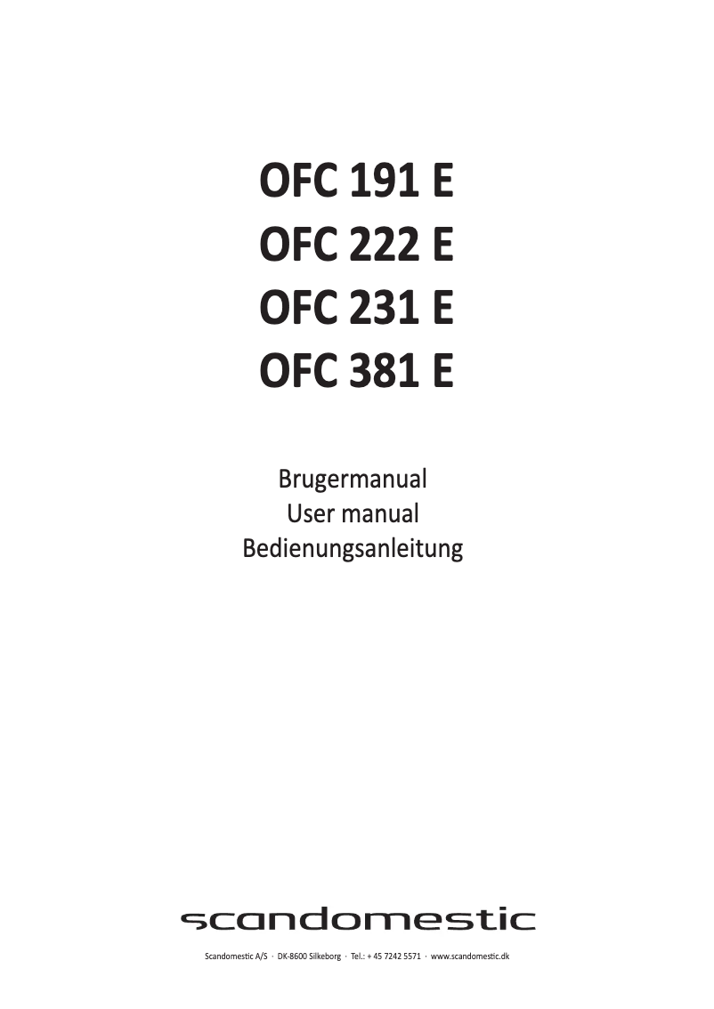 Page n°1 - Manuel utilisateur Scancool OFC 222 E