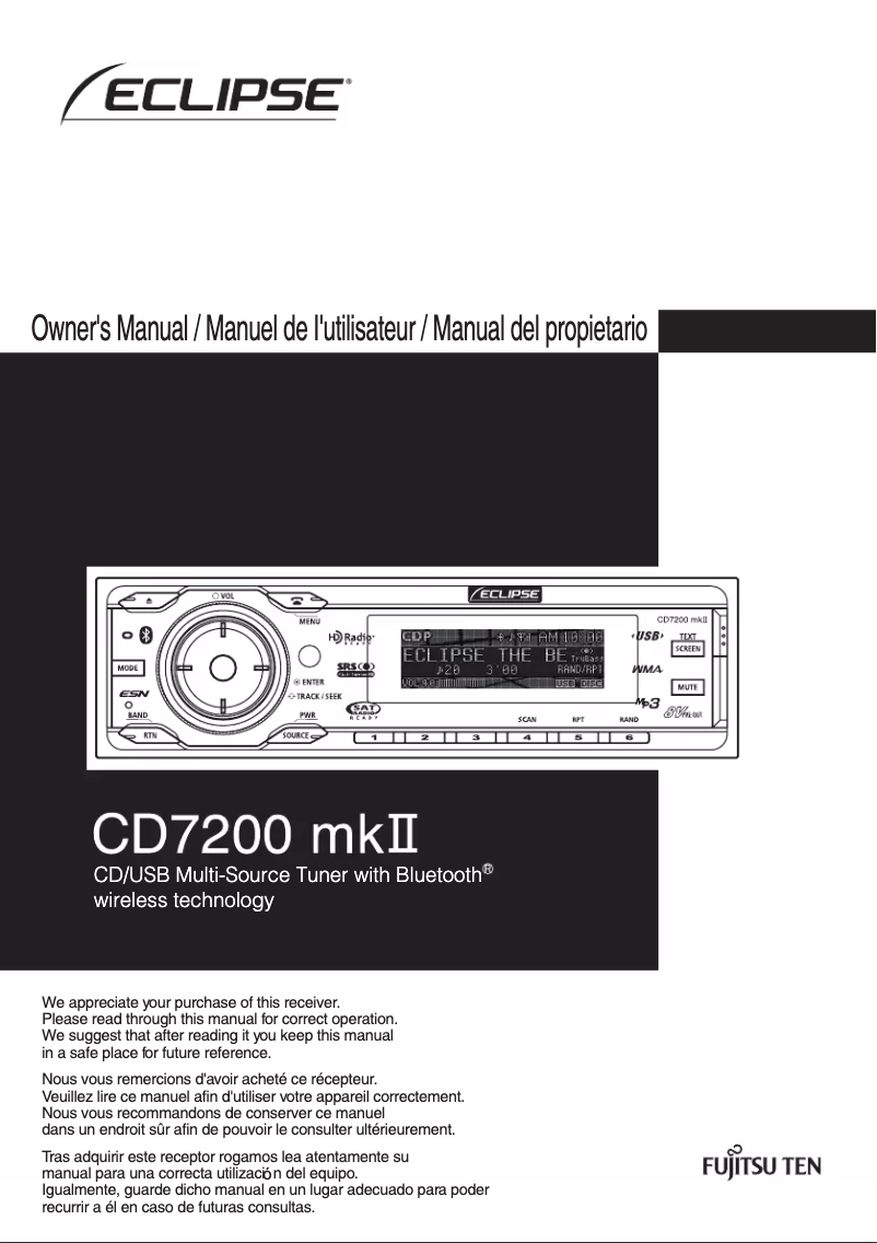 Image de la première page du manuel de l'appareil CD7200 mkII