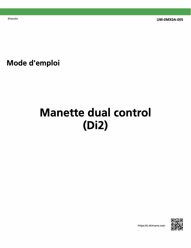 Page 1 de la notice Manuel utilisateur Shimano ST-R8170-R