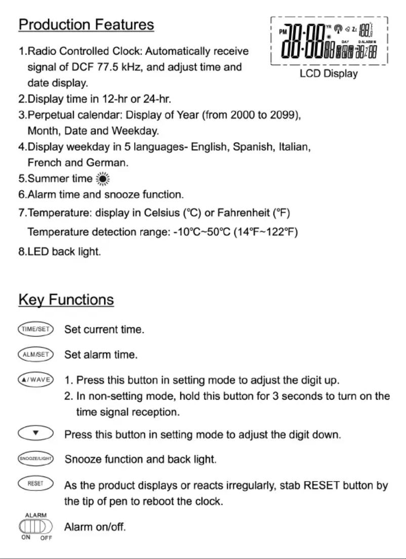 Image de la première page du manuel de l'appareil RCT 100