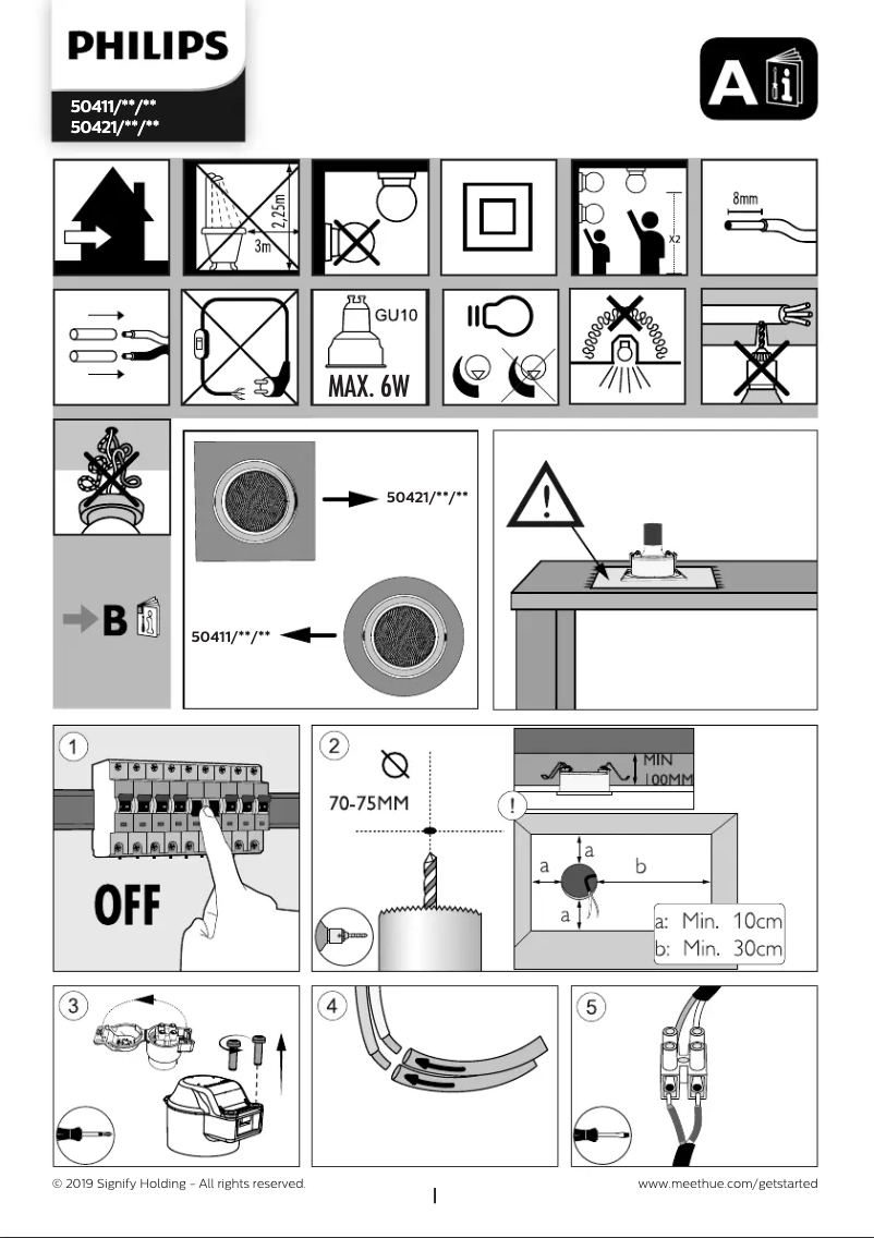 Imagen de la primera página del manual del dispositivo Hue Milliskin