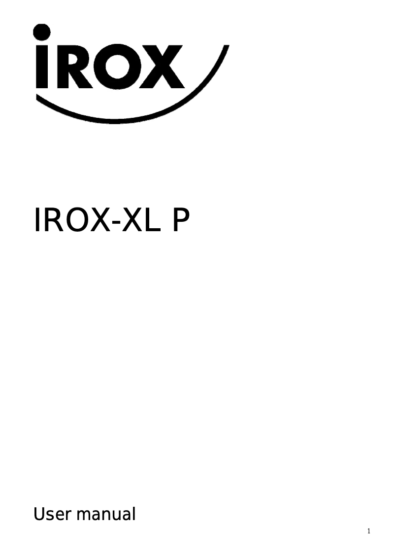 Page n°1 - Manuel utilisateur Irox XL P