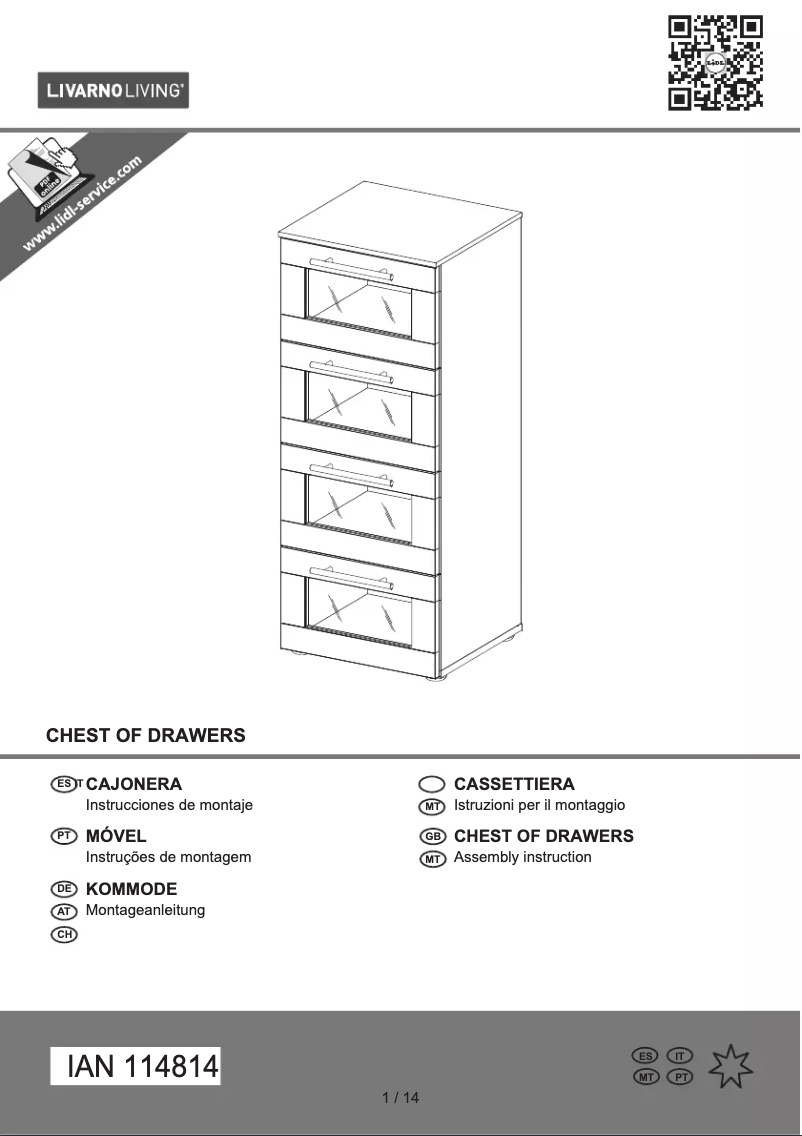 Page 1 de la notice Manuel utilisateur Livarno Lux IAN 114814