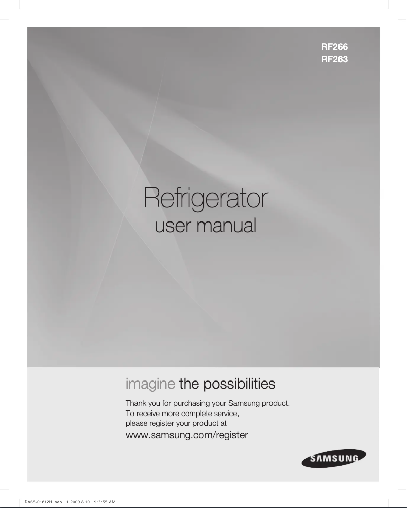 Page n°1 - Manuel utilisateur Samsung RF266AEBP