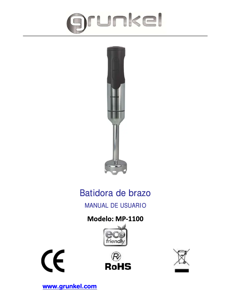 Page 1 de la notice Manuel utilisateur Grunkel MP-1100
