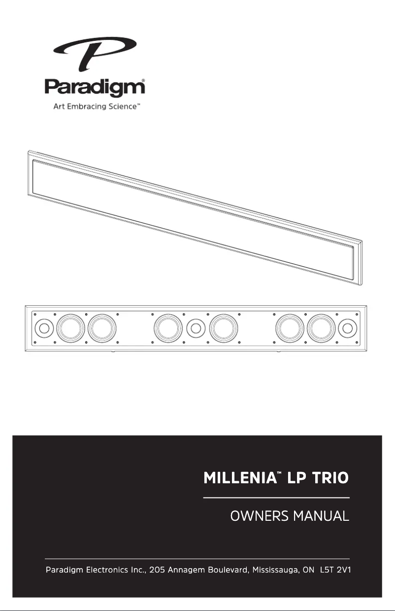 Image de la première page du manuel de l'appareil Millenia LP Trio