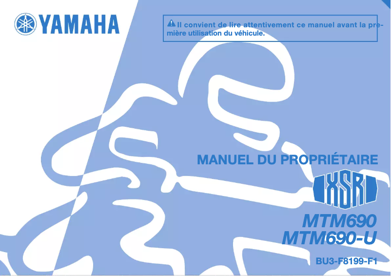 Page 1 de la notice Manuel utilisateur Yamaha XSR700 (2020)
