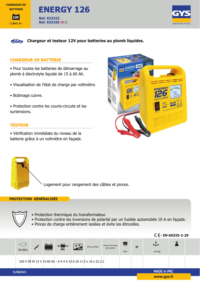 Image de la première page du manuel de l'appareil Energy 126