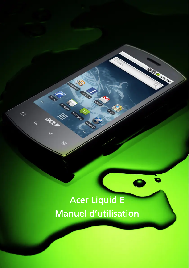 Page 1 de la notice Manuel utilisateur Acer Liquid E