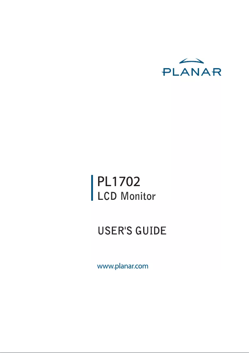 Page n°1 - Manuel utilisateur Planar PL1702