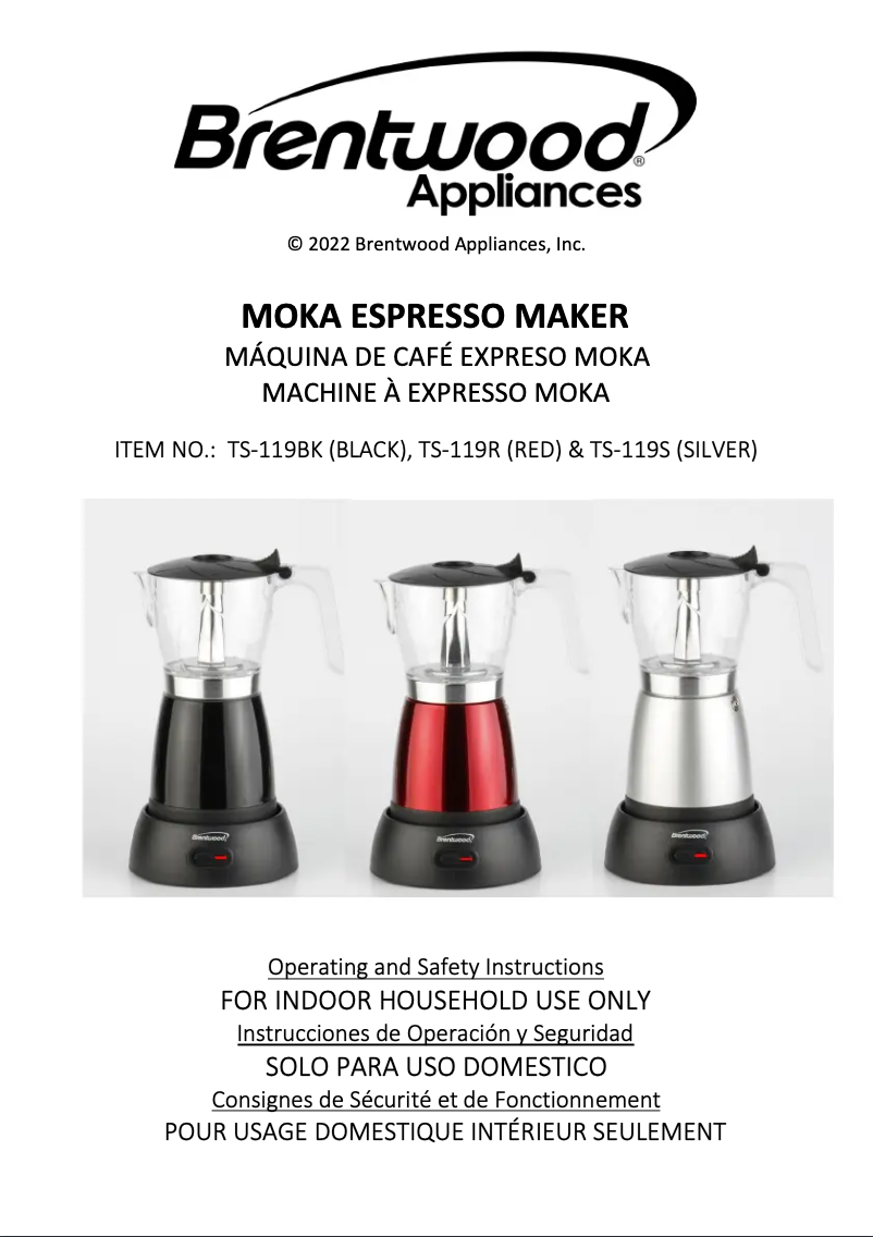 Página 1 del manual Manual de usuario Brentwood TS-119BK