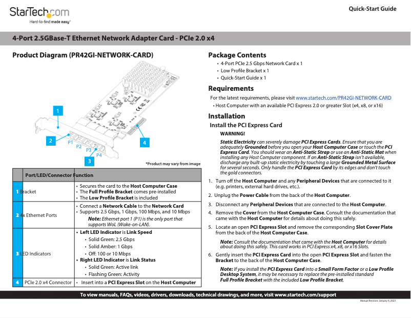 Image de la première page du manuel de l'appareil PR42GI-NETWORK-CARD