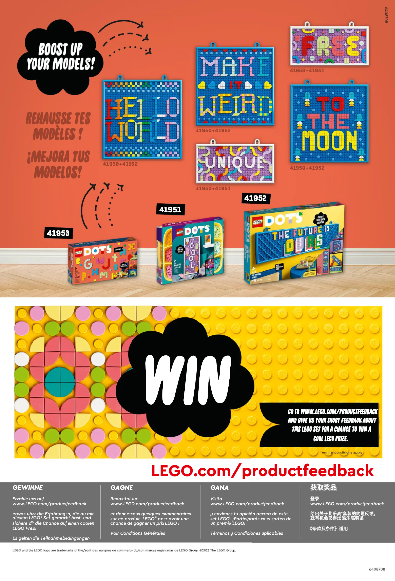 Page 1 de la notice Manuel utilisateur Lego DOTS 41950