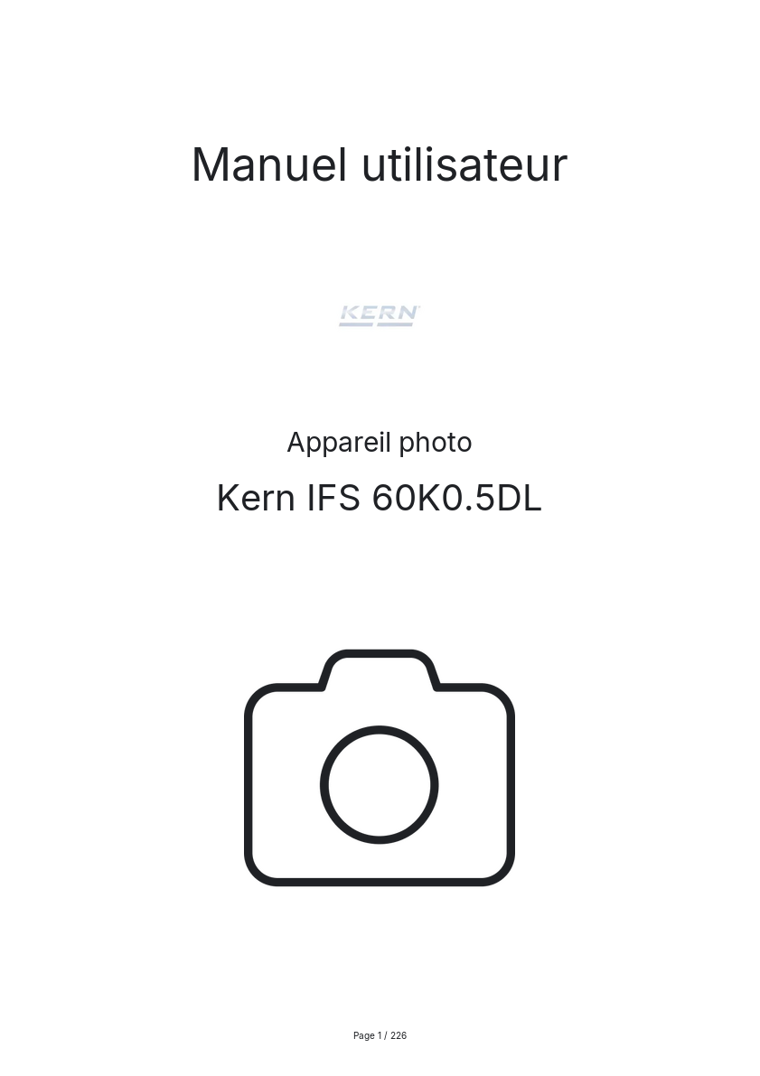 Page n°1 - Manuel utilisateur Kern IFS 60K0.5DL