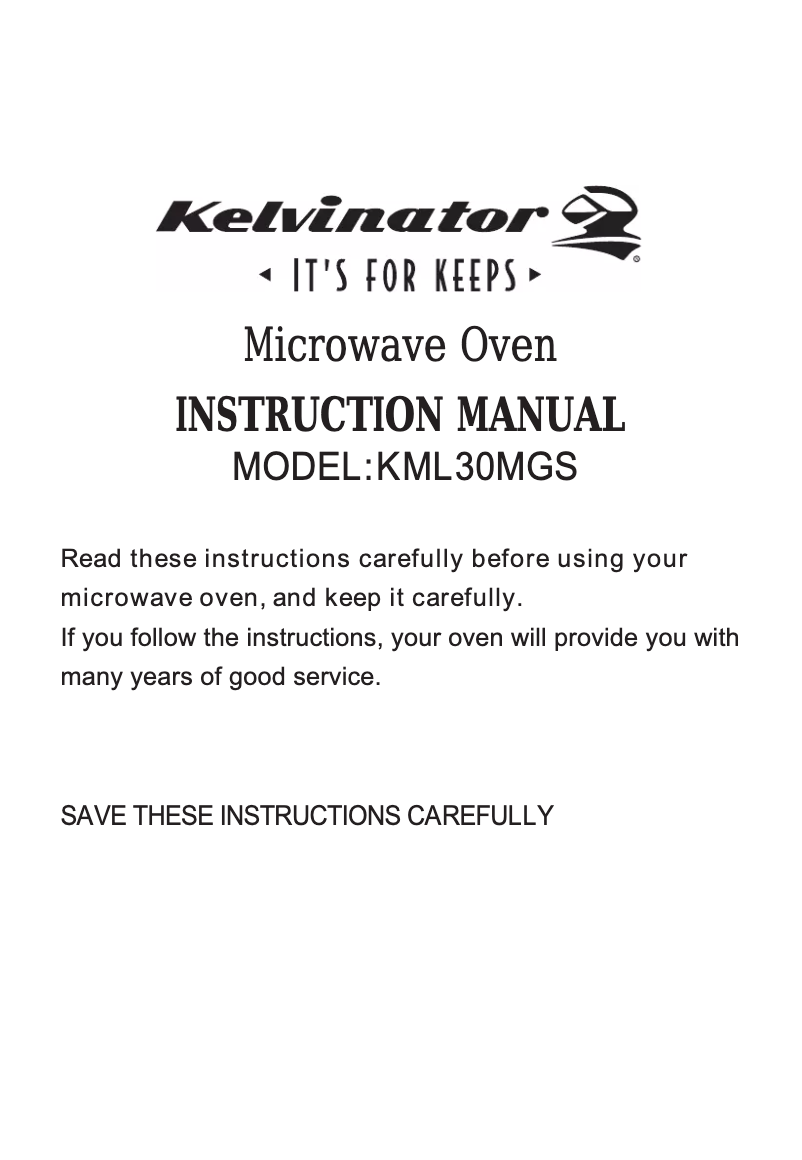 Page 1 de la notice Manuel utilisateur Kelvinator KML30MGS