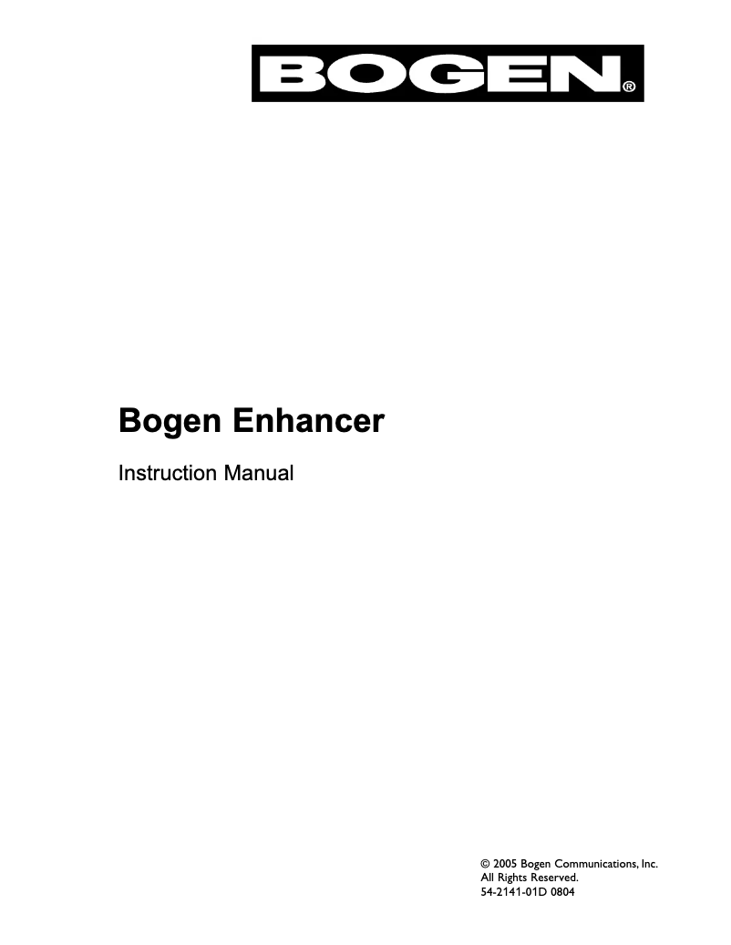 Page 1 de la notice Manuel utilisateur Bogen BCIRS