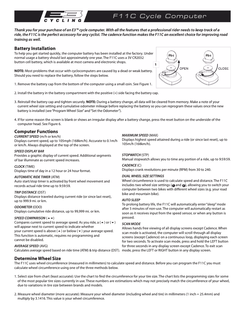 Page n°1 - Manuel utilisateur E3 F11C