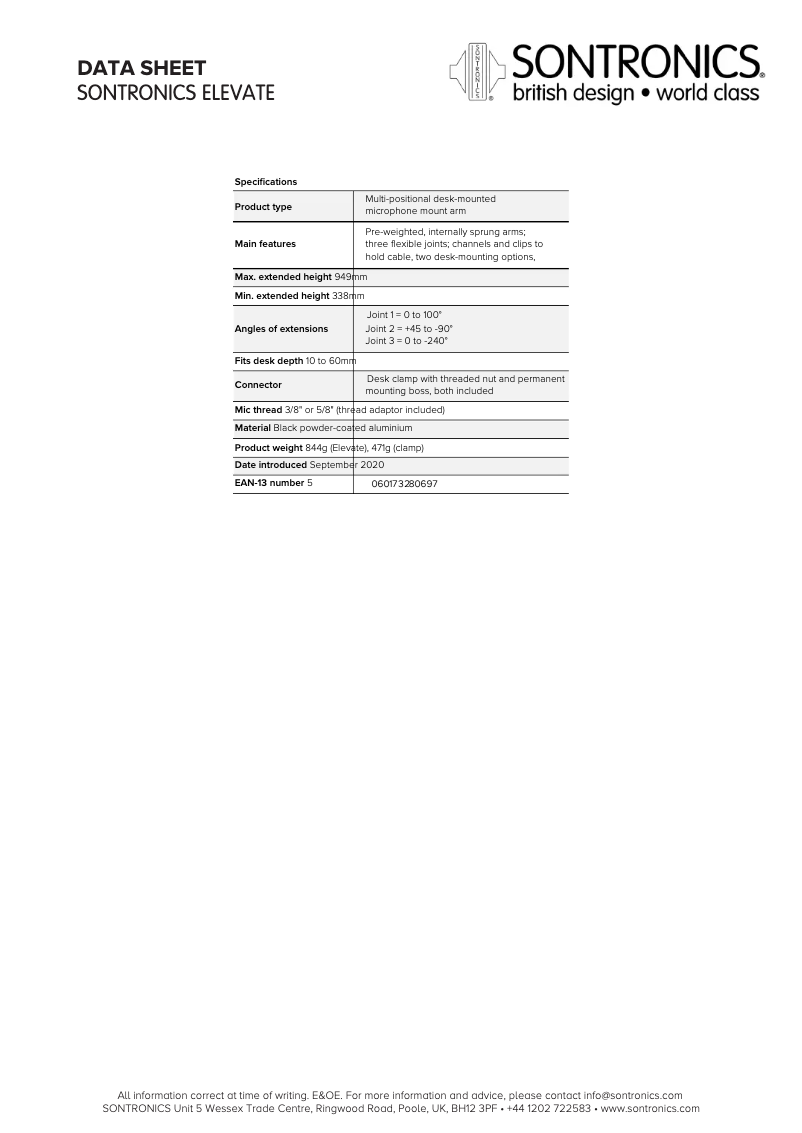 Imagen de la primera página del manual del dispositivo Elevate