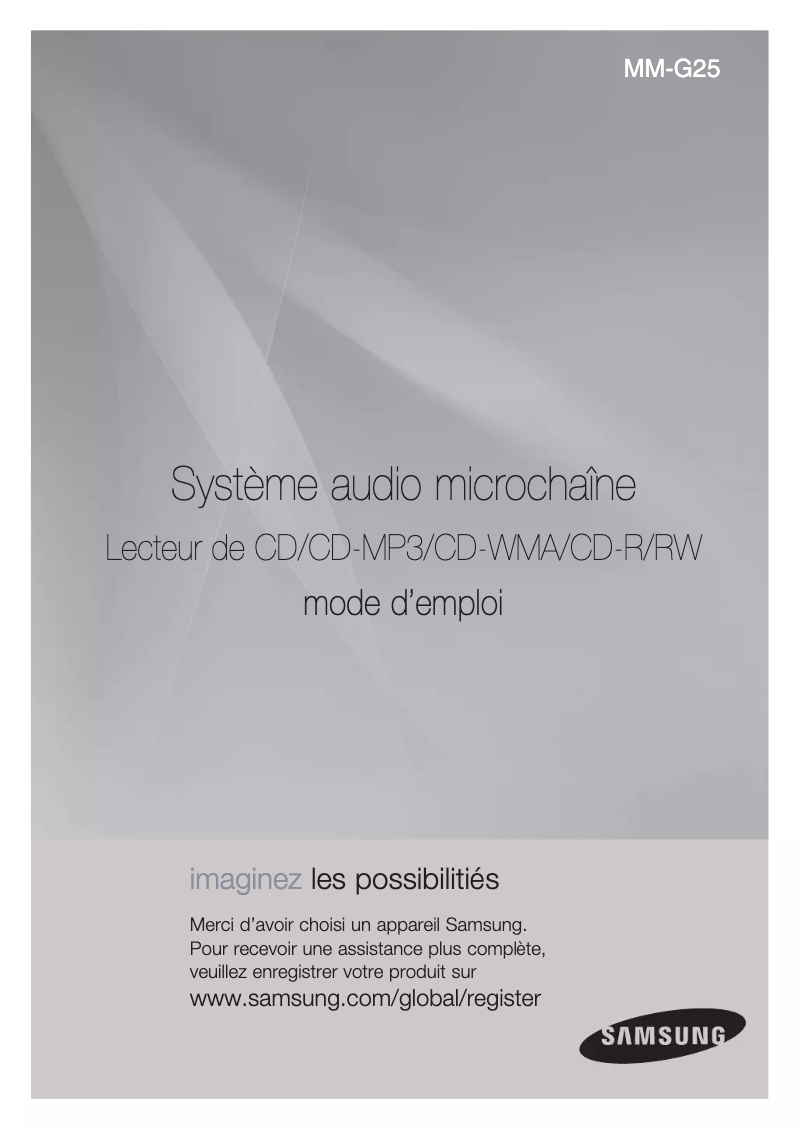 Image de la première page du manuel de l'appareil MM-G25