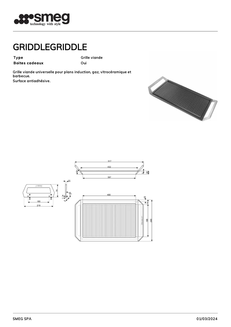Image de la première page du manuel de l'appareil GRIDDLE