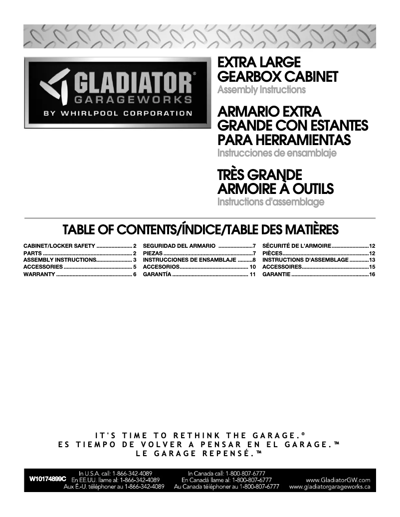 Page 1 de la notice Guide d'installation Gladiator GAJG48KDZW