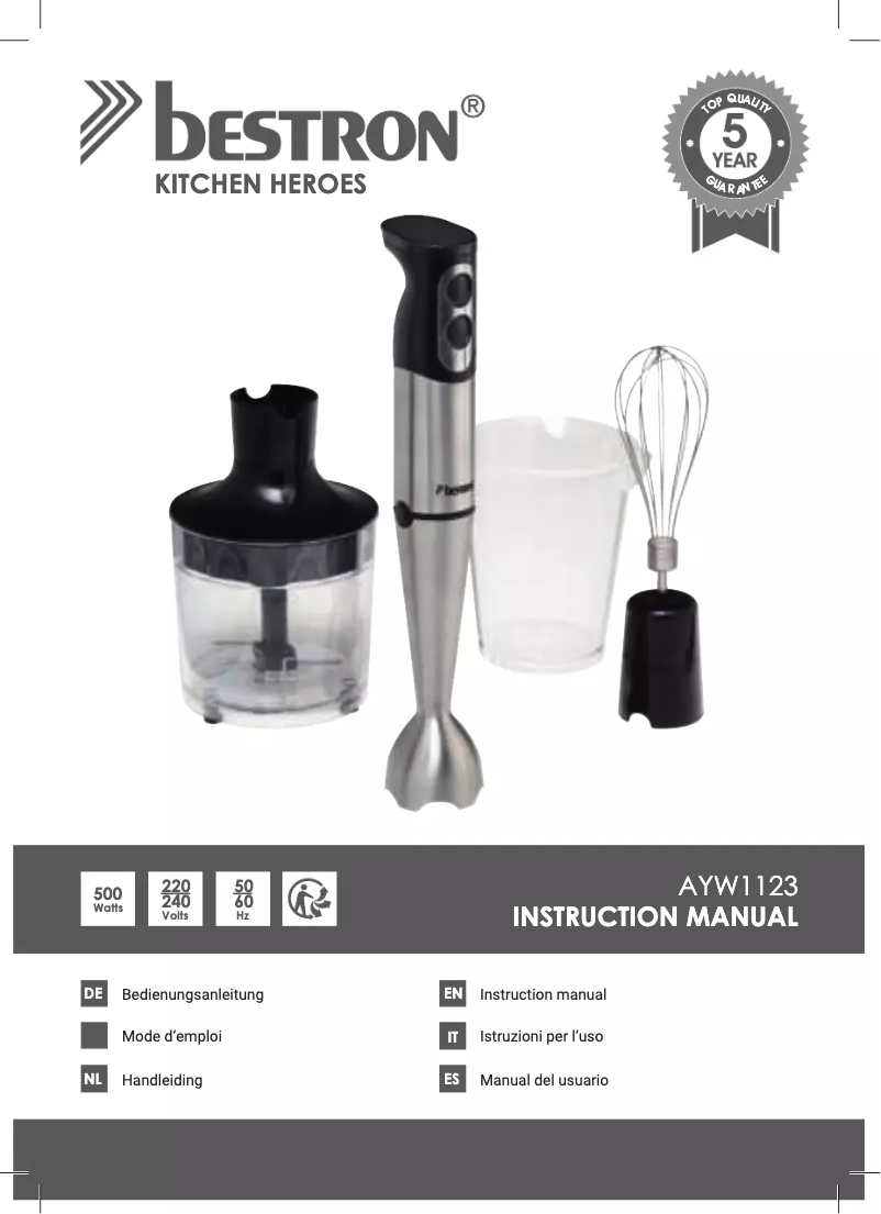 Image de la première page du manuel de l'appareil AYW1123