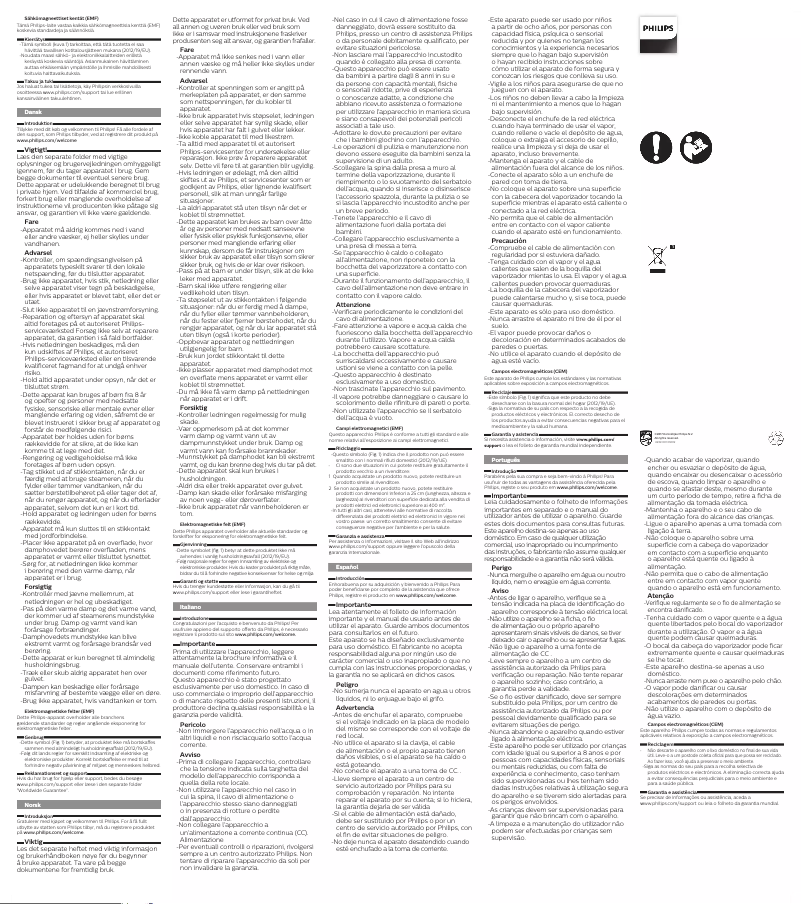 Page 1 de la notice Manuel utilisateur Philips Steam&Go GC350