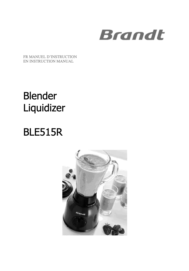 Page 1 de la notice Manuel utilisateur Brandt BLE515R