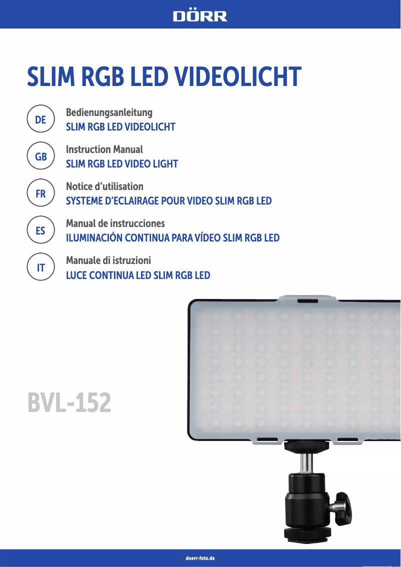 Image de la première page du manuel de l'appareil BVL-152