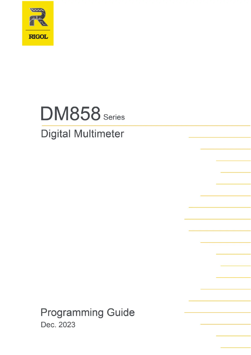 Page n°1 - Manuel utilisateur Rigol DM858