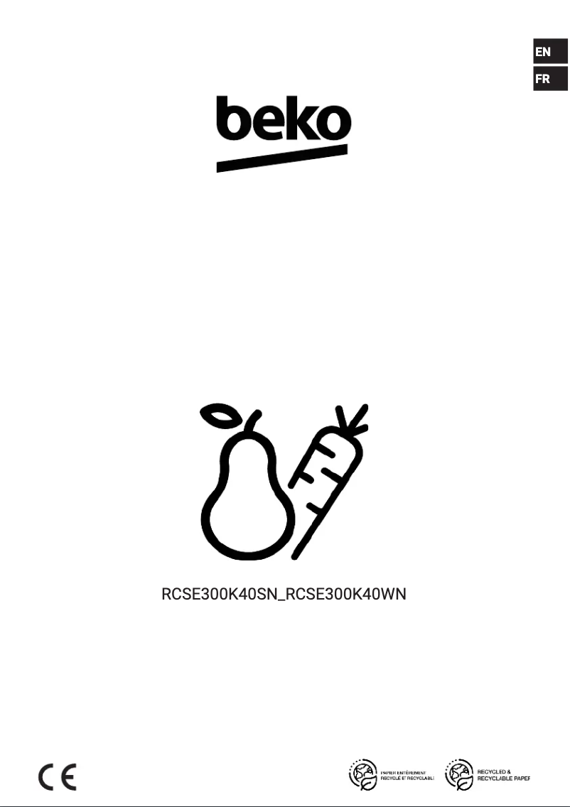 Page 1 de la notice Manuel utilisateur Beko RCSE300K40SN