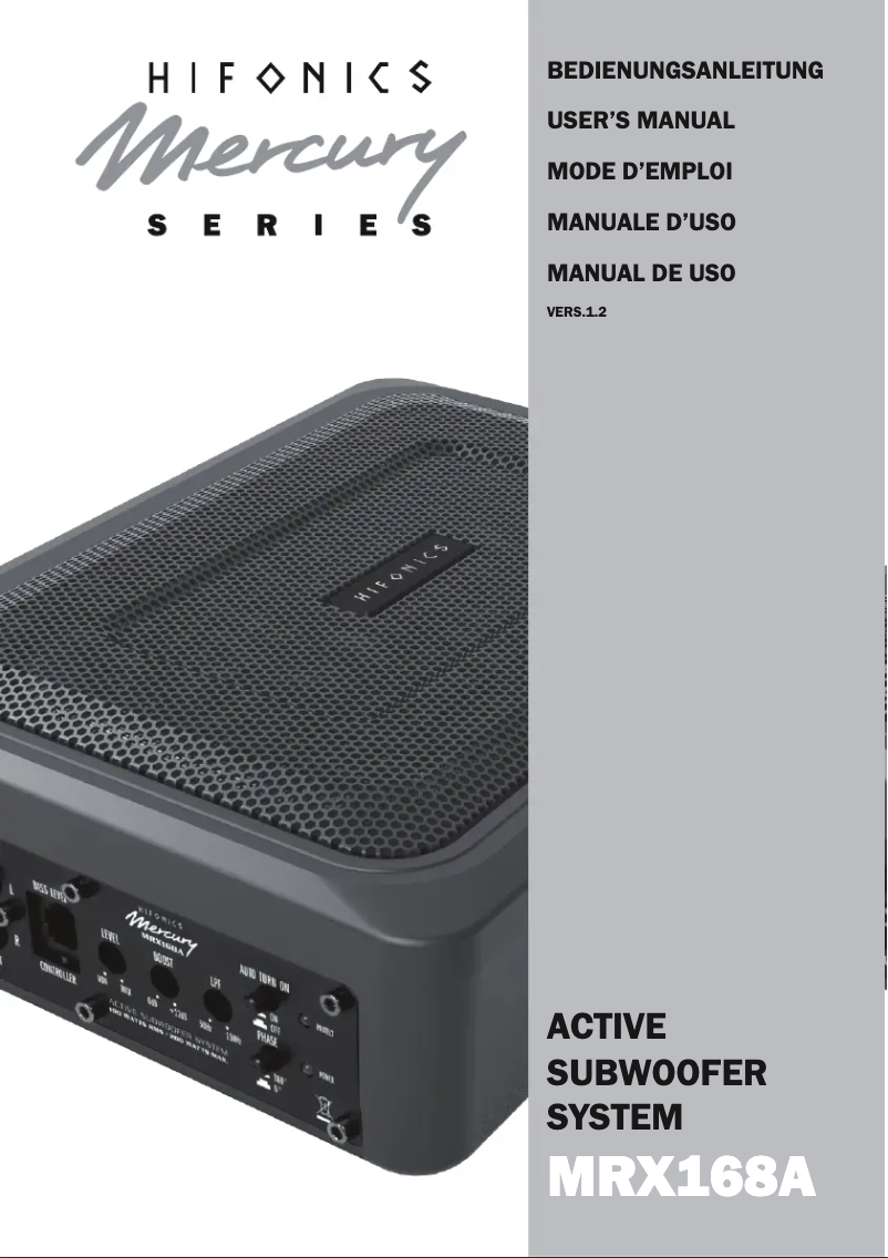 Image de la première page du manuel de l'appareil Mercury MRX168A