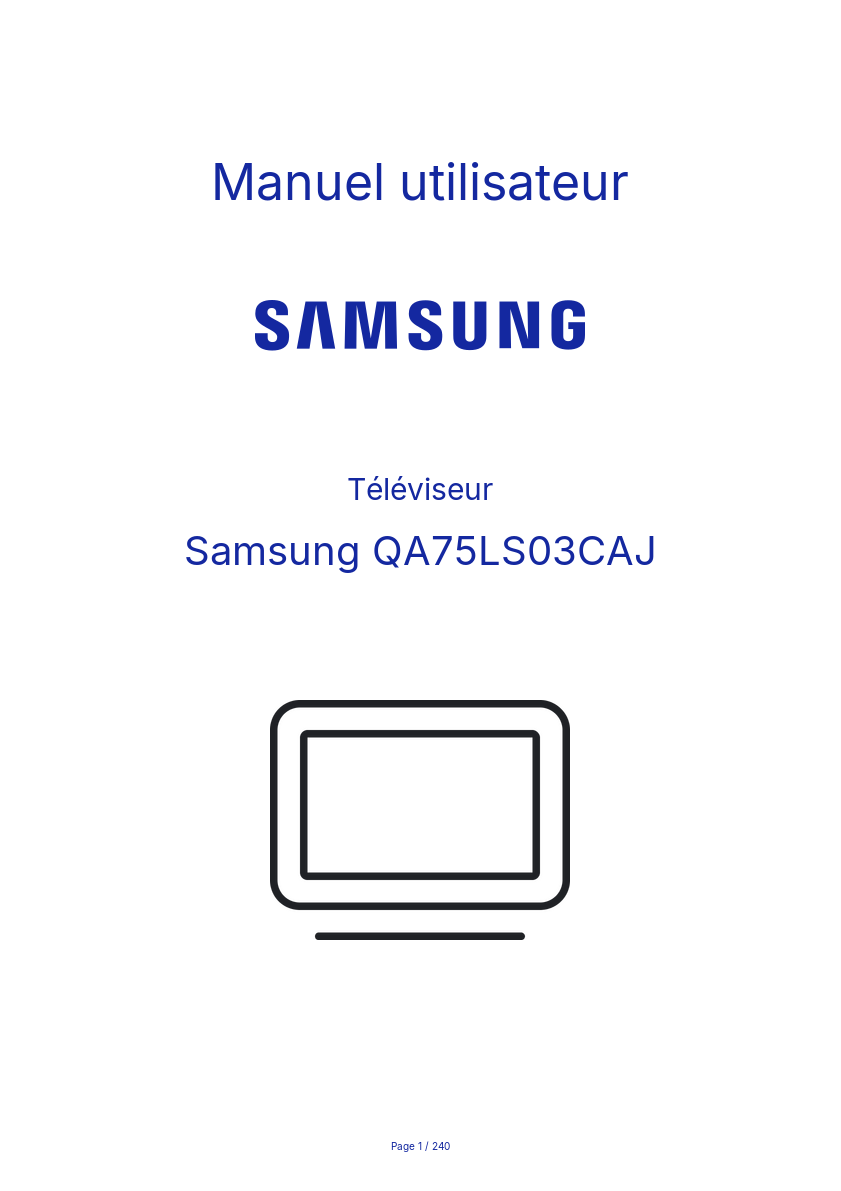 Page n°1 - Manuel utilisateur Samsung QA75LS03CAJ