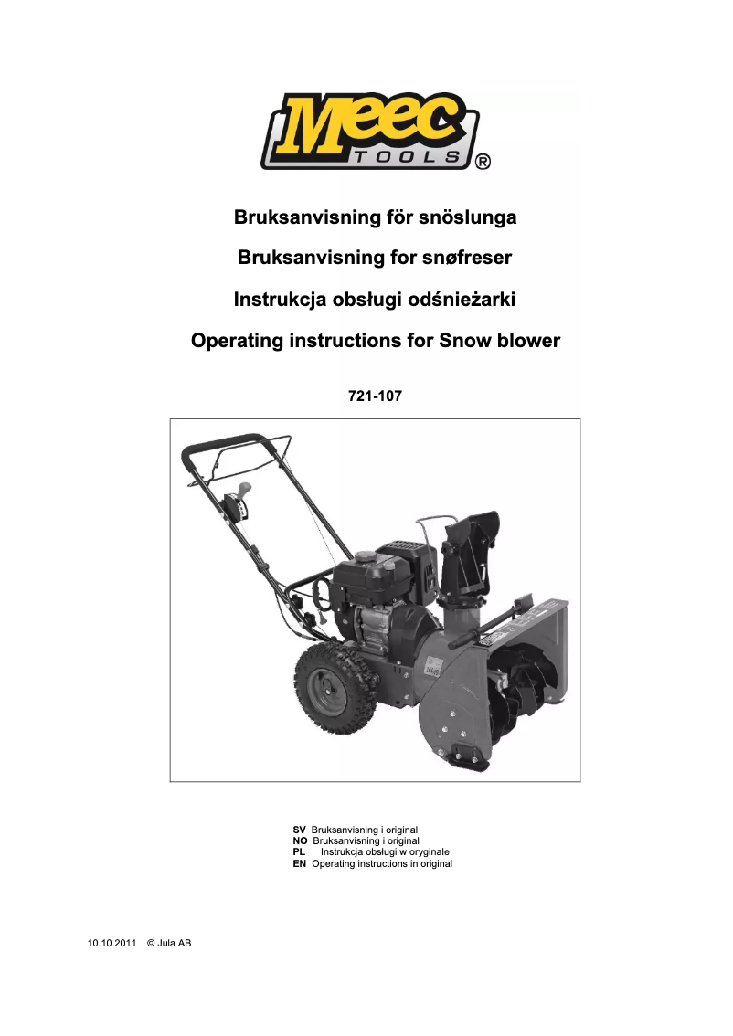 Page n°1 - Manuel utilisateur Meec Tools 721-107