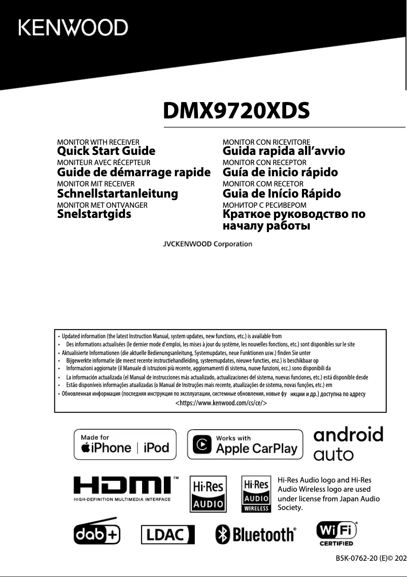 Página 1 del manual Guía de inicio rápido Kenwood DMX9720XDS