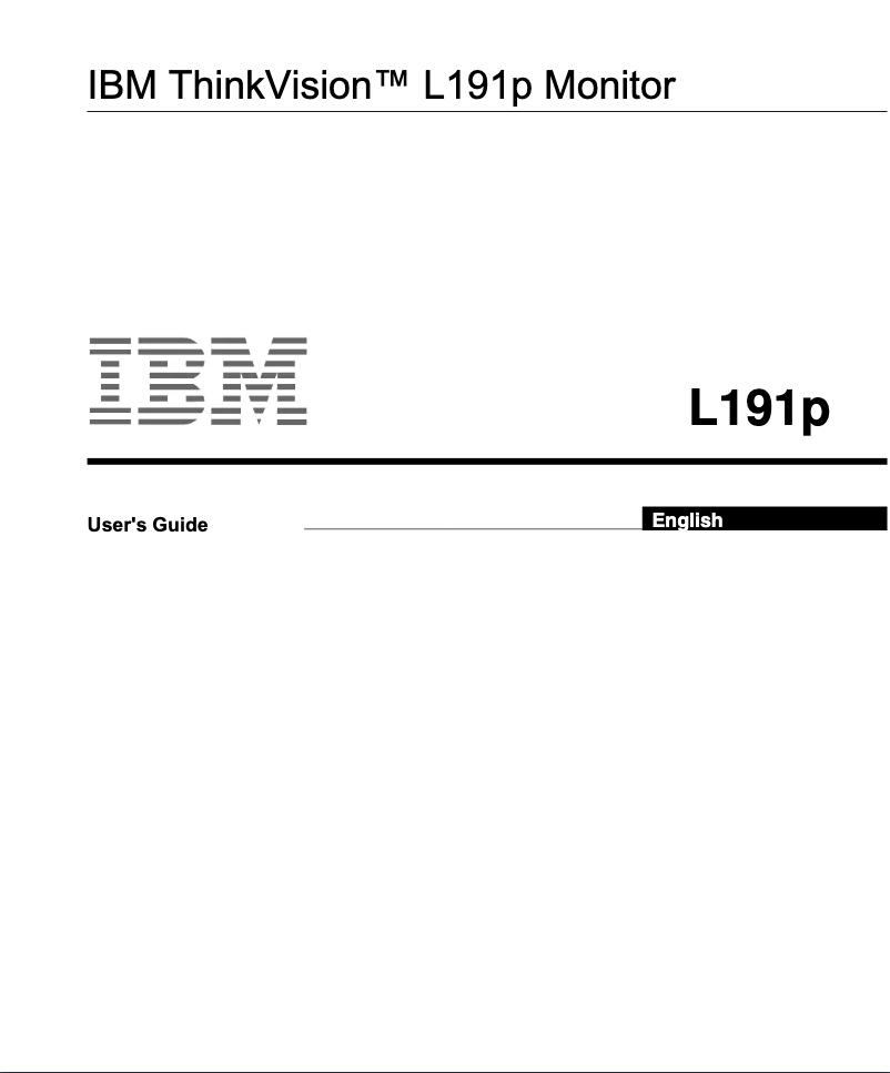 Page n°1 - Manuel utilisateur Lenovo ThinkVision L191