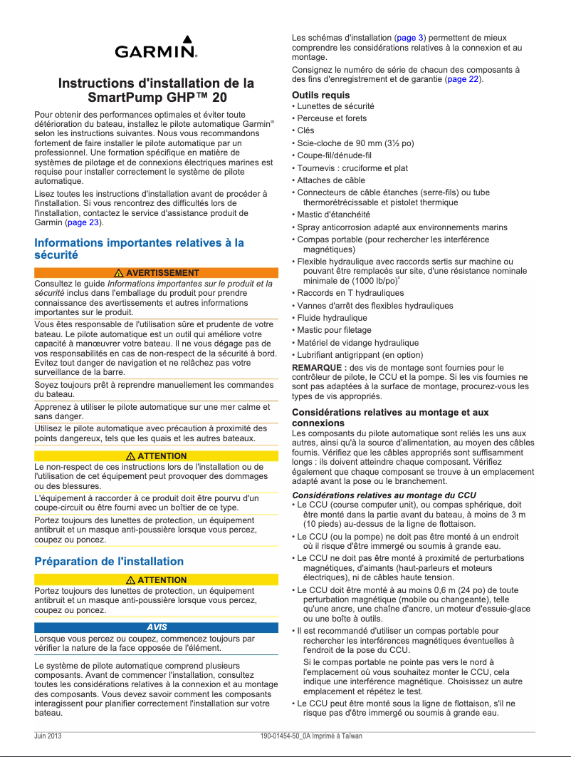 Image de la première page du manuel de l'appareil GHP 20 SmartPump