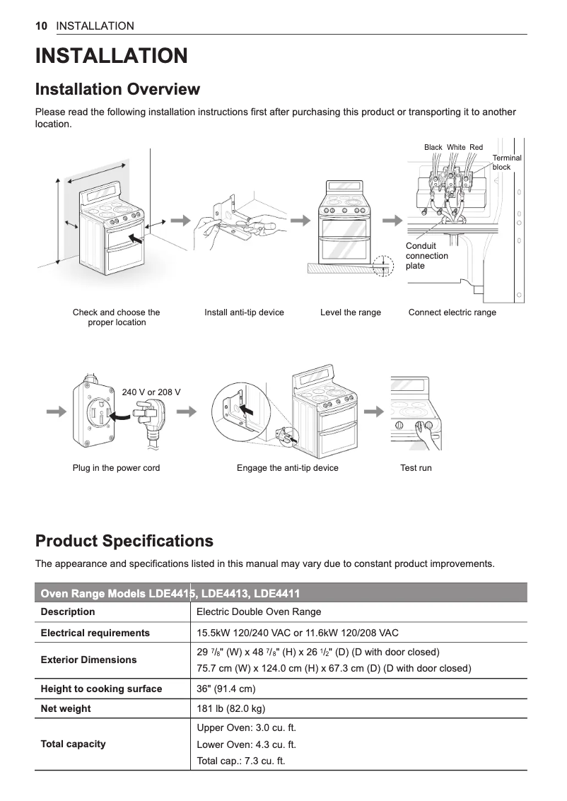 Page n°1 - Guide d'installation LG LDE4413ST