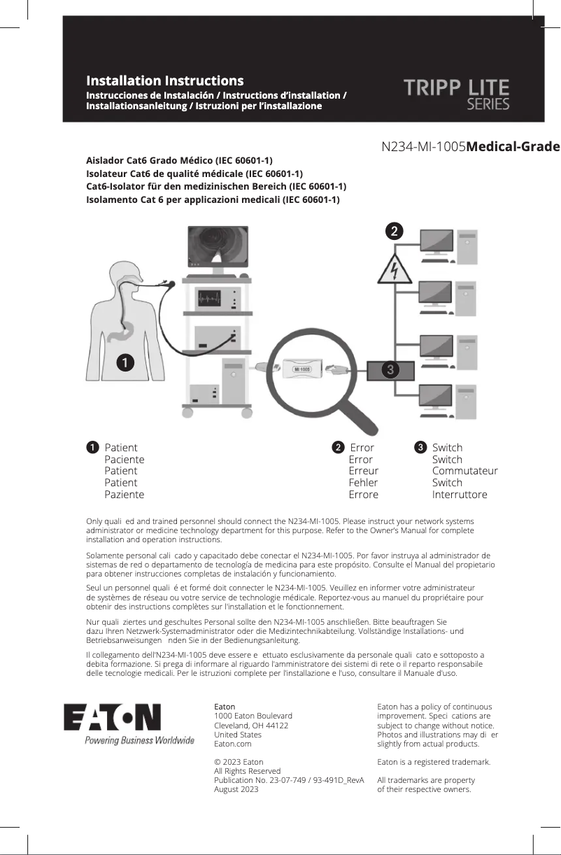 Image de la première page du manuel de l'appareil N234-MI-1005