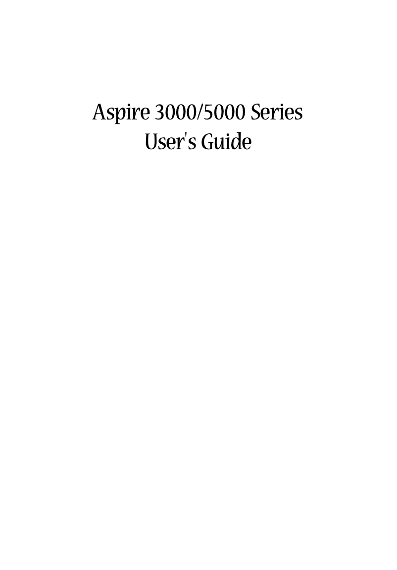 Image de la première page du manuel de l'appareil Aspire 5003WLMi