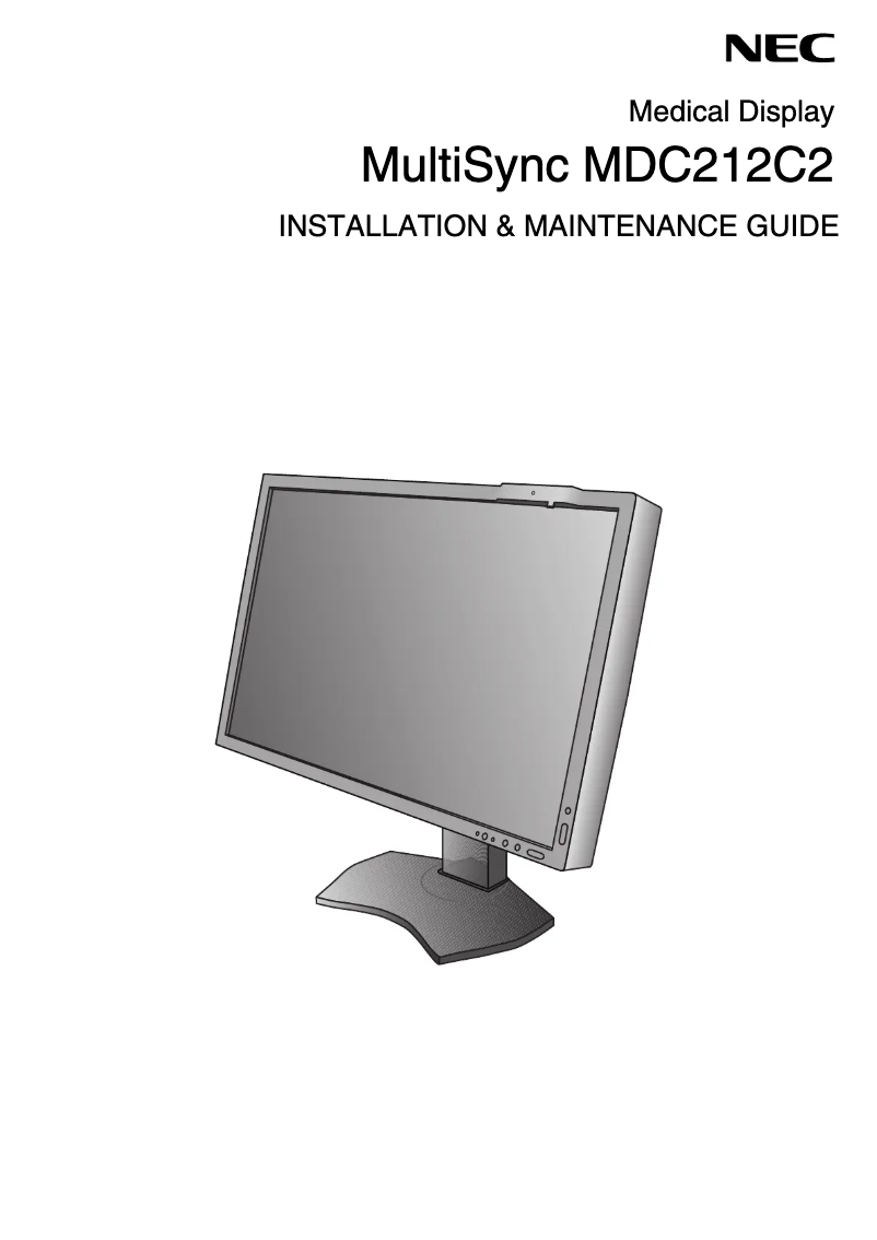 Page 1 de la notice Manuel utilisateur NEC MultiSync MDC212C2