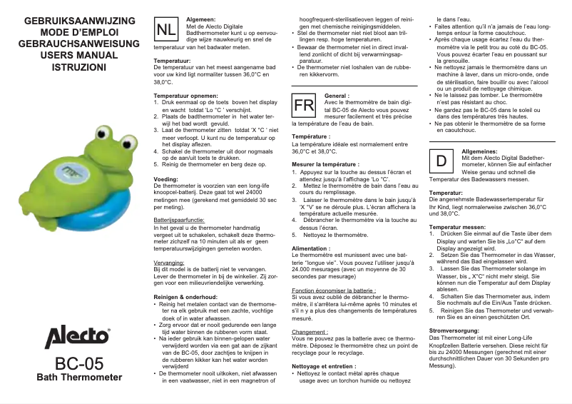 Image de la première page du manuel de l'appareil BC-05