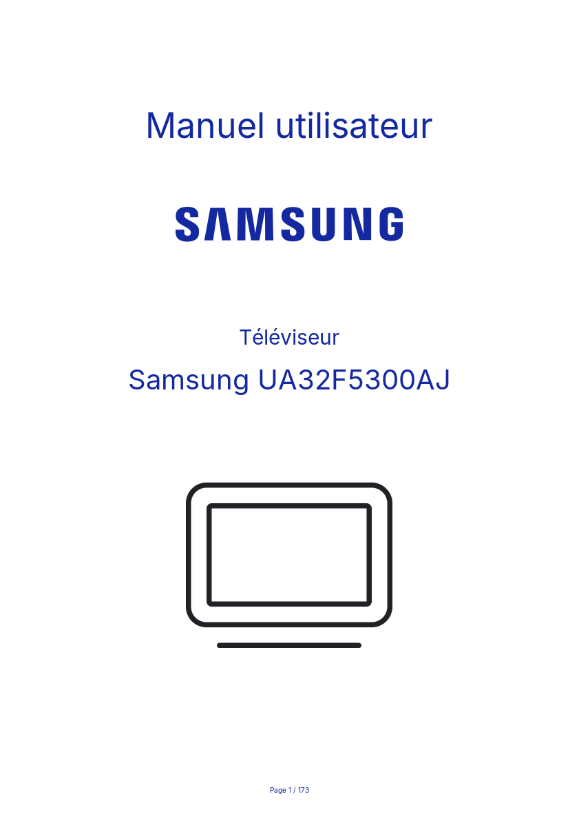 Page n°1 - Manuel utilisateur Samsung UA32F5300AJ