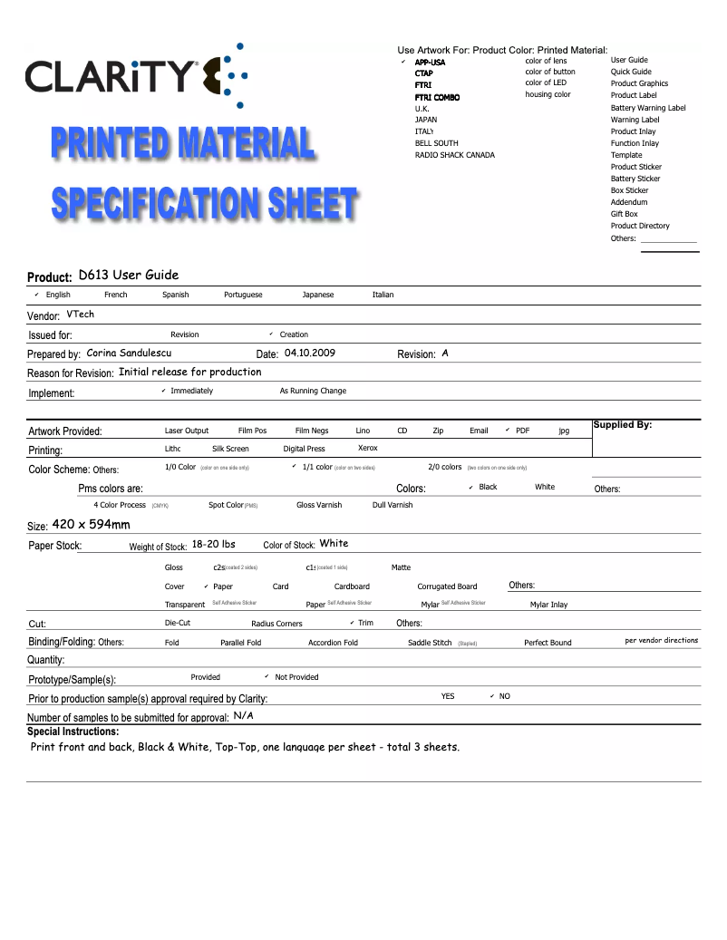 Page 1 de la notice Manuel utilisateur Itho D613