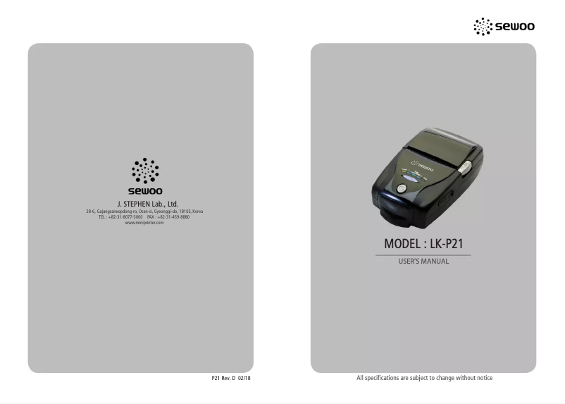 Page 1 de la notice Manuel utilisateur POS-X LK-P21