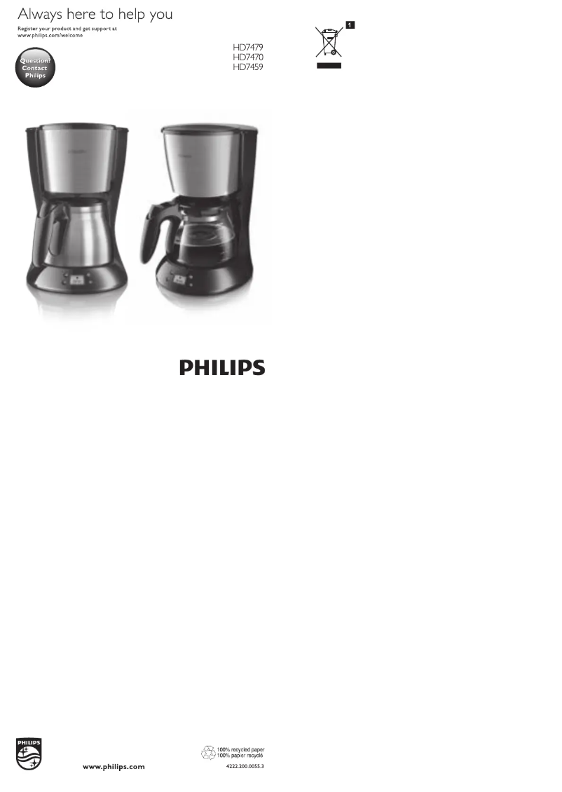 Page n°1 - Manuel utilisateur Philips Daily Collection HD7479