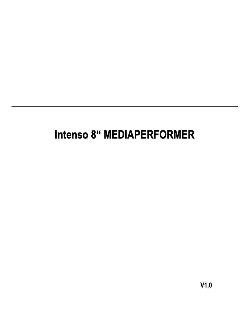 Page 1 de la notice Manuel utilisateur Intenso Media Performer
